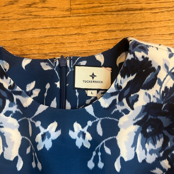 Tuckernuck Indigo Reflection Feather Jamison Dress Size L - Picture 7 of 8